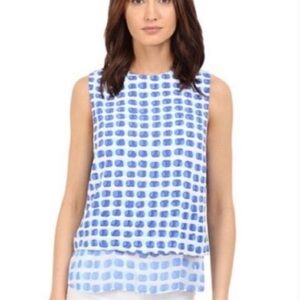 ❤️Kate Spade NWT Island Stamp Layer Tank in Blue.  Size S.